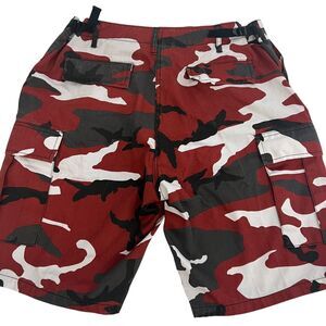 Rothco B.D.U. Camo Cargo Shorts Red/White/Black Mens‎ Size L Cotton/Polyester